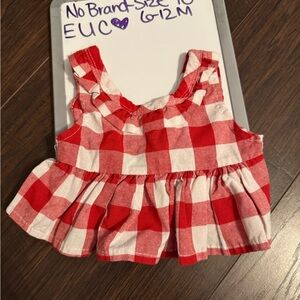 Red and White plaid Baby shirt
